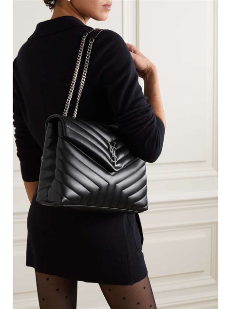 ysl loulou weiss|SAINT LAURENT Loulou medium quilted leather shoulder bag.